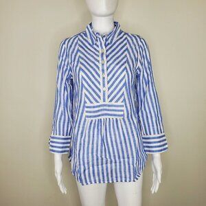Vineyard Vines Stripe Mix Tunic Top Blue White